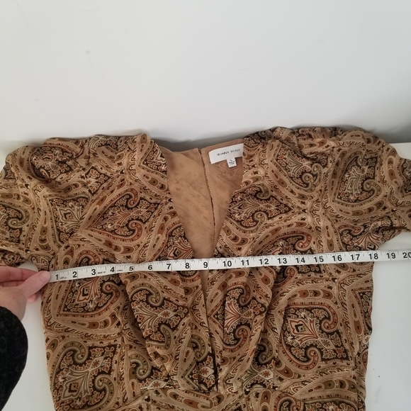 Ronny Kobo Astrid Paisley Ruched Silk Midi Cocktail Dress Size XL Multicolored - Picture 8 of 16